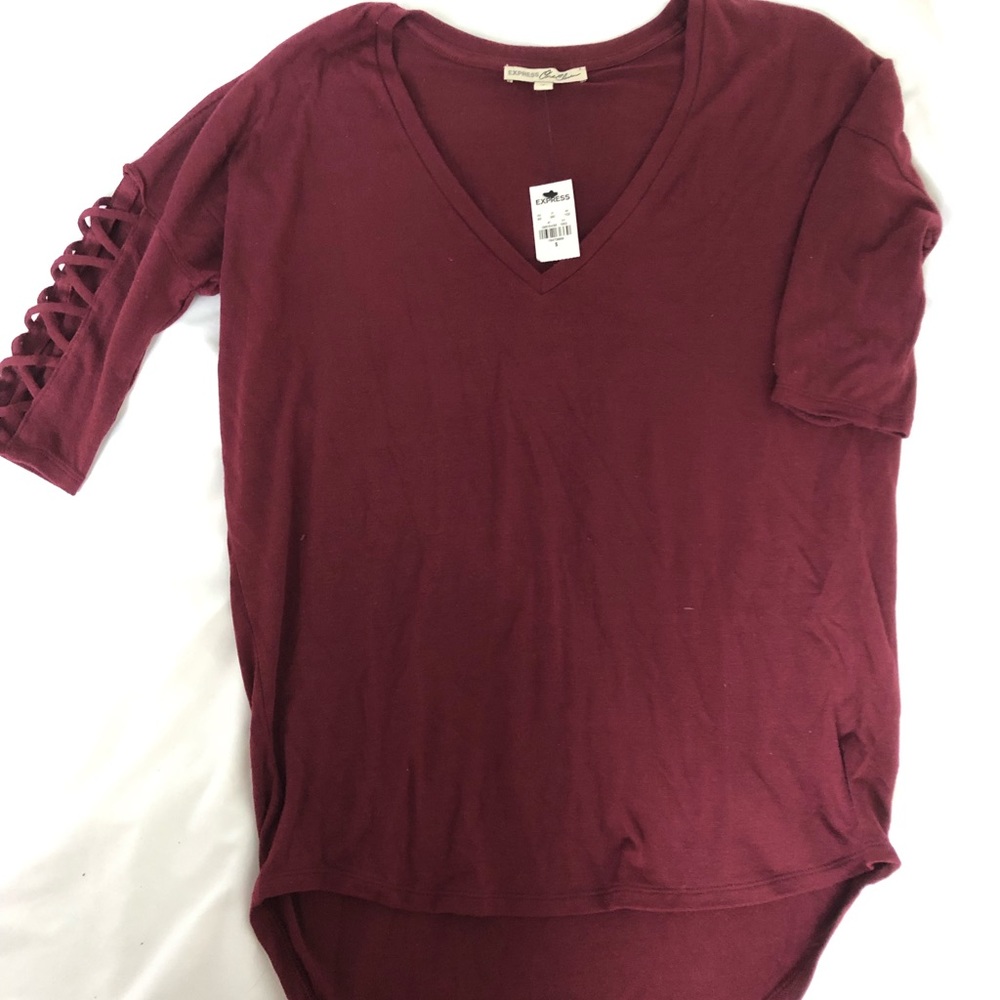 EXPRESS 3/4 sleeve top with arm cutout